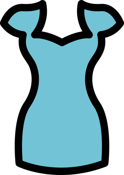 accesorios vestido icono de ropa en estilo de contorno lleno - Vector, imagen