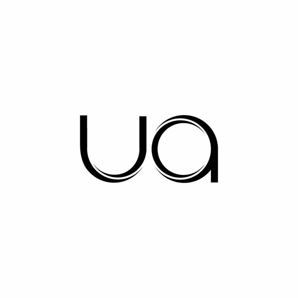 Monogramme UA Logo avec tranche arrondie modèle de conception moderne isolé sur fond blanc - Vecteur, image