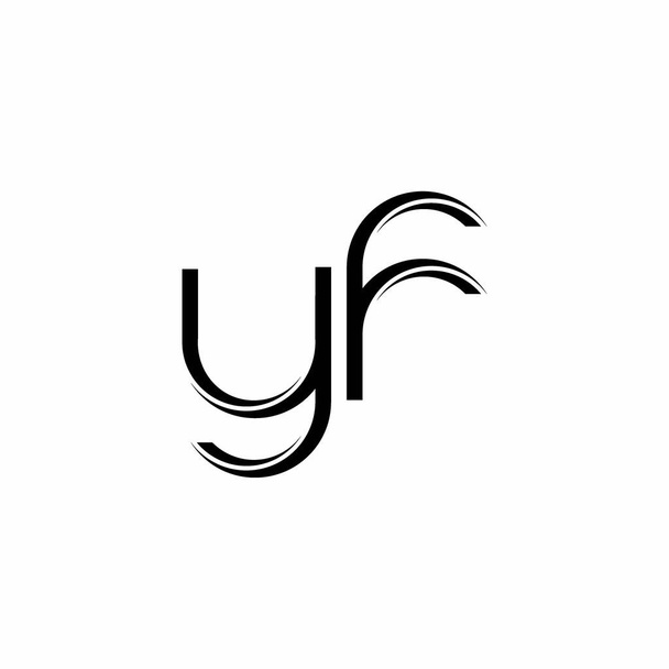 YF Logo monogrammi viipaloitu pyöristetty moderni muotoilu malli eristetty valkoisella taustalla - Vektori, kuva