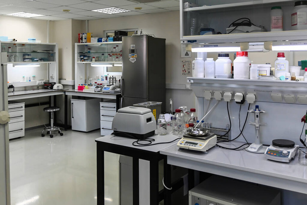 The interior of a modern research laboratory. A workplace for scientific biological developments. - Photo, Image
