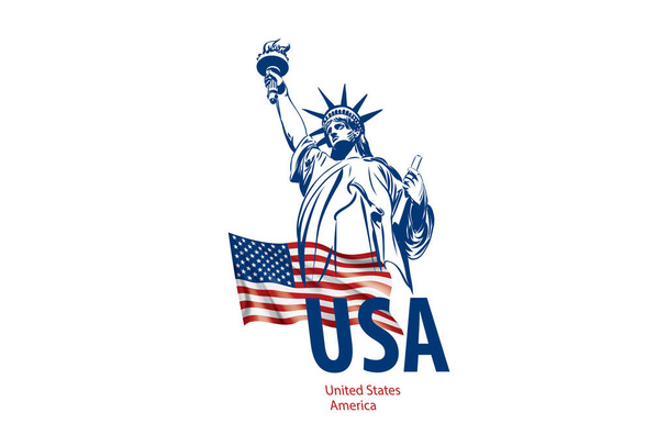 Icono vectorial de la Estatua de la Libertad de los Estados Unidos - Vector, imagen