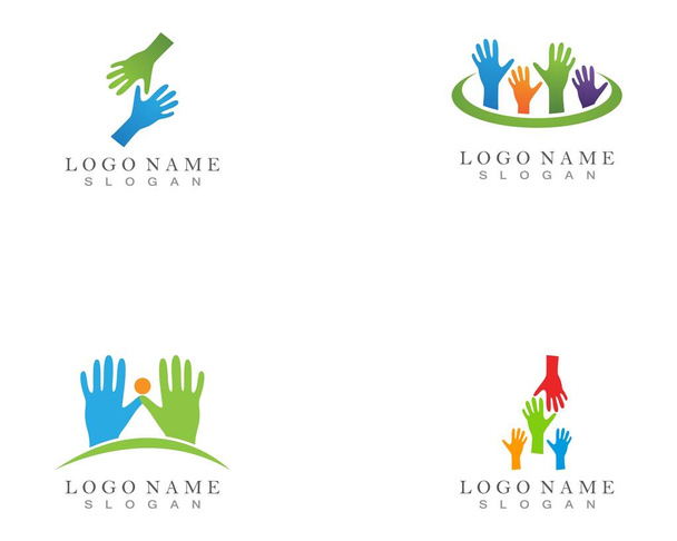 Hand Help Logo and symbol template - Vector, Image