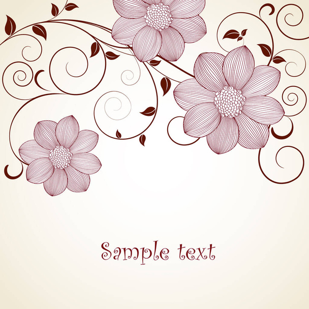 Beautiful floral background with flowers dahlia. Element for design. - Вектор,изображение