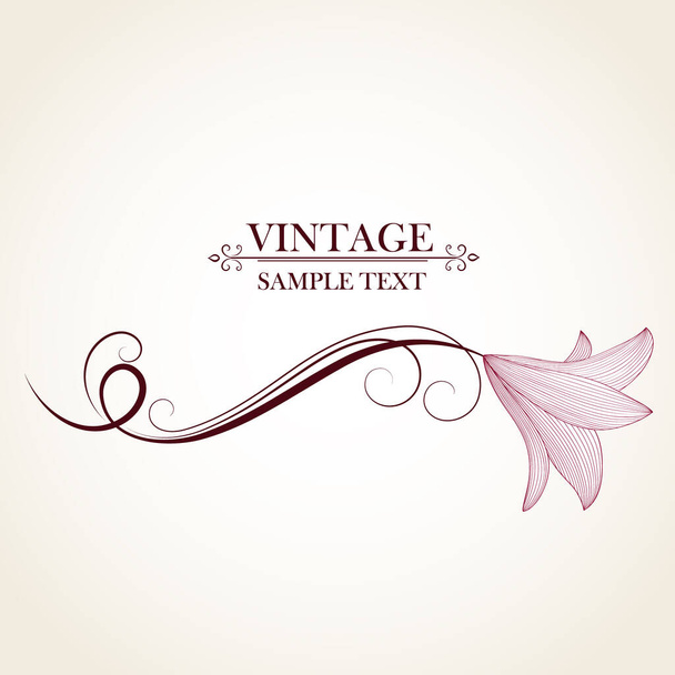 Vintage floral background with flowers lily. Element for design. - Vettoriali, immagini