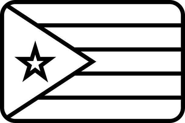 Länderfahne puerto Symbol in Umriss Stil - Vektor, Bild