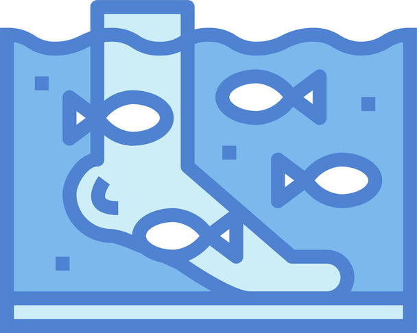rybí relaxační lázeňská ikona ve stylu vyplněného obrysu - Vektor, obrázek