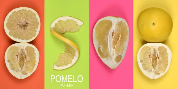 Creative layout made of pomelo. High resolution. Full depth of field. - Photo, Image