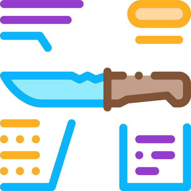 Descrição faca fazendo ícone - Vetor, Imagem