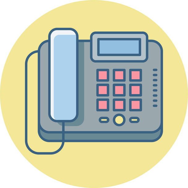ID de l'appelant icône de téléphone fixe dans le style de contour rempli - Vecteur, image