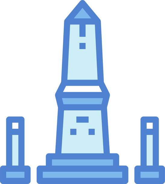 architectonic egypt monuments icon in filled-outline style - Vector, Image