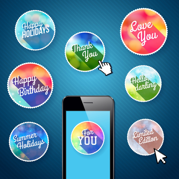 Set of icons for mobile app - Vektor, obrázek