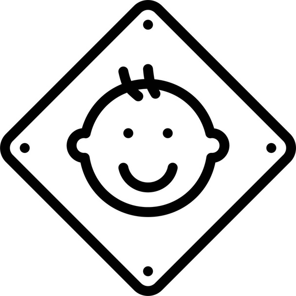baby board car icon in outline style - Vector, Image