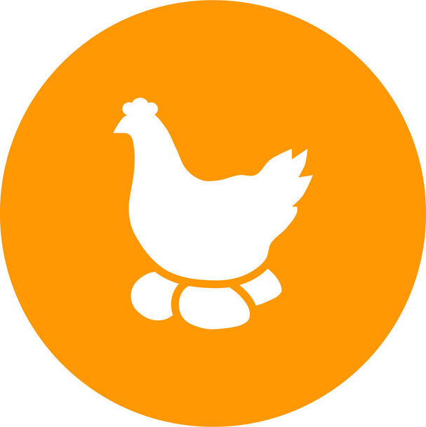 agriculture chicken egg icon in solid style - Vector, Image