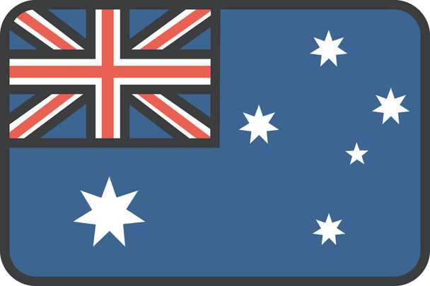 aussie australië land pictogram in gevulde-outline stijl - Vector, afbeelding