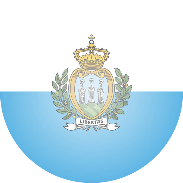 иконка марино с флагом страны в изометрическом стиле - Вектор,изображение