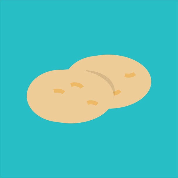 koolhydraten voedsel aardappel pictogram in platte stijl - Vector, afbeelding