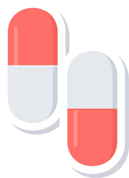 medical medications medicine icon in flat style - Vector, Image