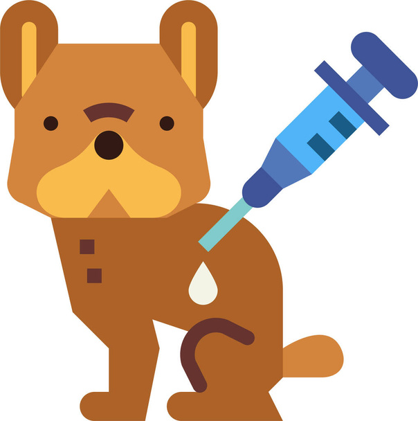 εικονίδιο εμβολιασμού σε σκύλους - Διάνυσμα, εικόνα