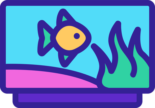 ikona życia wodnego akwarium - Wektor, obraz