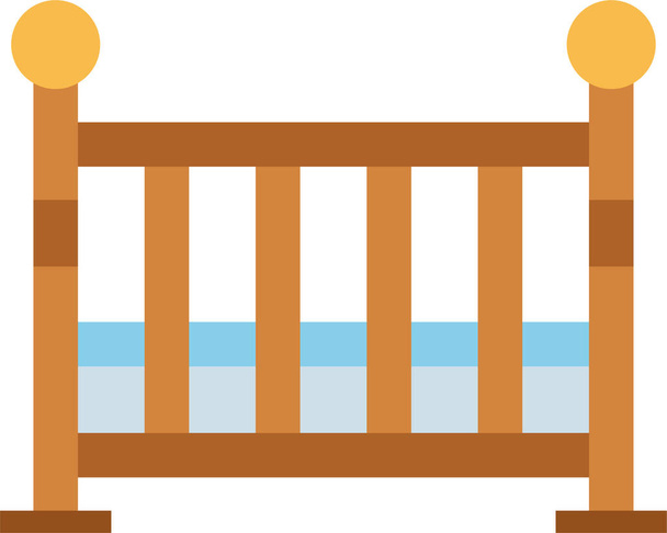 baby bed wieg pictogram in familie-huis categorie - Vector, afbeelding