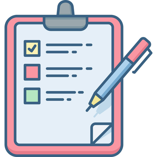 checklist list todo list icon in filled-outline style - Вектор, зображення
