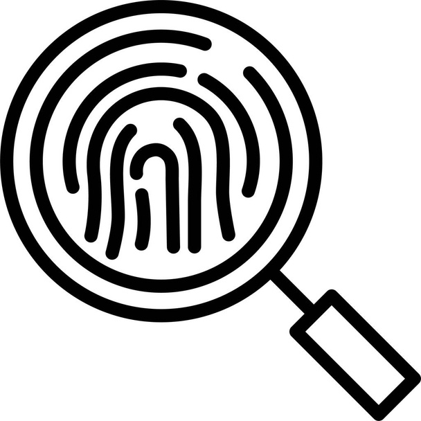 злочинний детектив значок відбитків пальців у стилі контурів
 - Вектор, зображення
