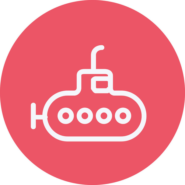 ponorka loď moře ikona v obrysu stylu - Vektor, obrázek