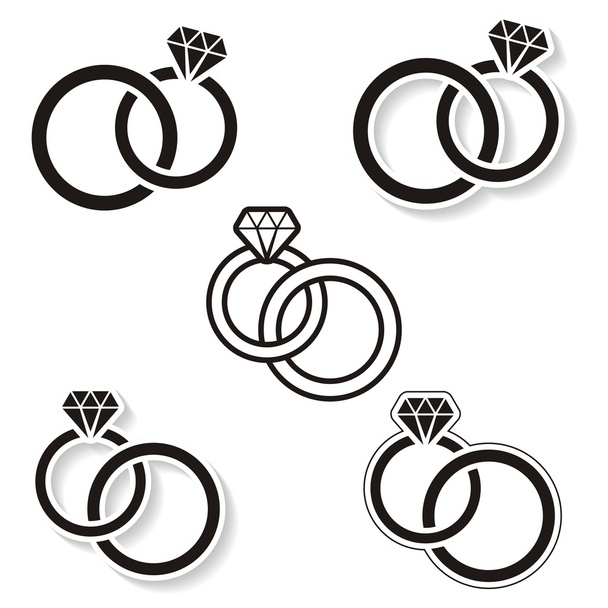 Wedding rings - Vector, Image