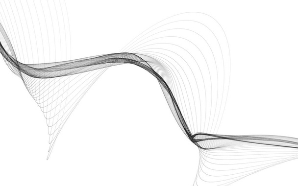 Абстрактний фон з монохромними хвильовими лініями на білому тлі. Сучасні технології фону
. - Фото, зображення