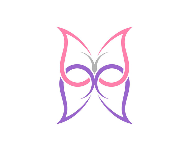 抽象蝶と紫とピンクの色 - ベクター画像