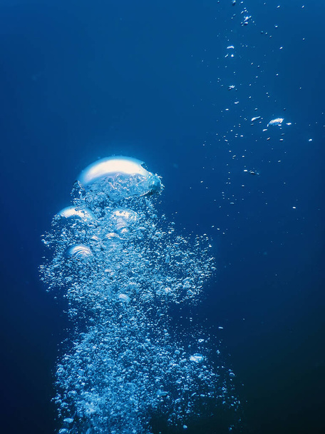 Underwater Air Bubbles Underwater blue Background Bubbles - Zdjęcie, obraz