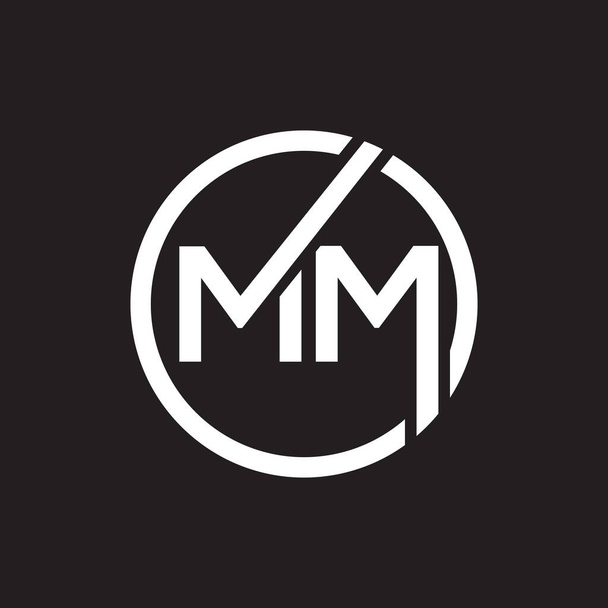 Creative initial letter mm square logo design Vector Image