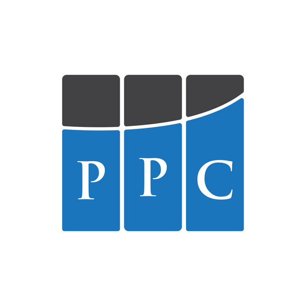 Siyah arkaplan üzerinde PPC harf logosu tasarımı. PPC yaratıcı harflerin baş harfleri logo kavramı. PPC harf tasarımı.  - Vektör, Görsel