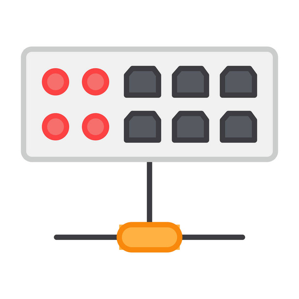 Un diseño plano, icono de los puertos de red - Vector, imagen