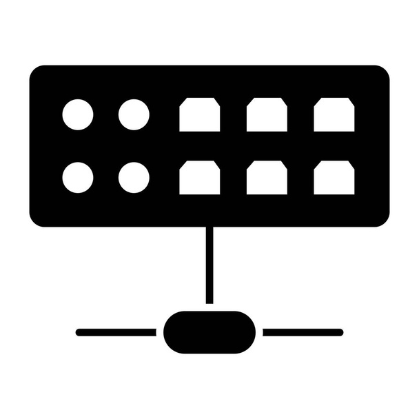 A flat design, icon of network ports - Vector, Image