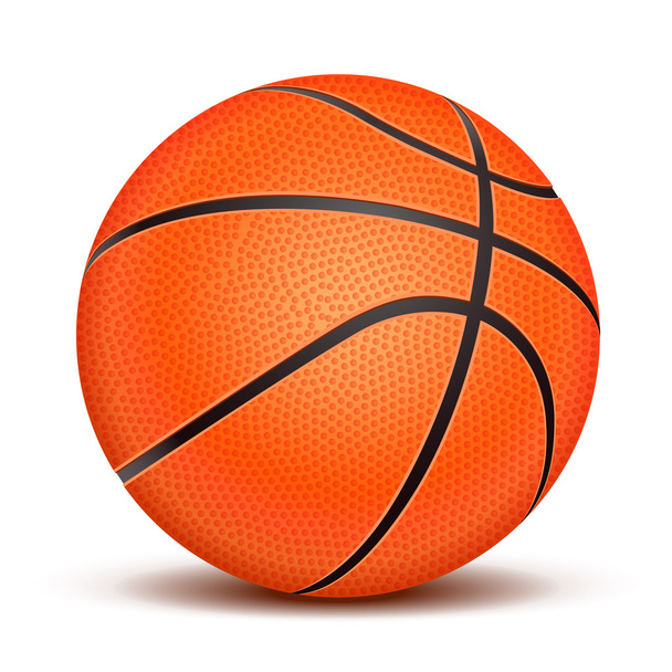realistischer Basketballball isoliert auf weißem Hintergrund. Vektorillustration - Vektor, Bild