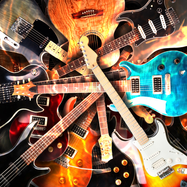 エレク トリック ギターの背景 - 写真・画像