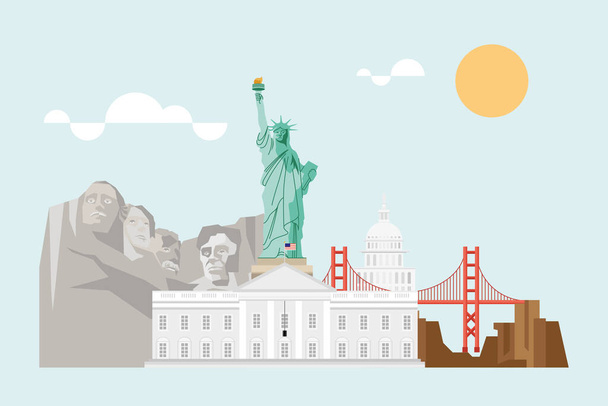 usa monuments famous - Vector, Image