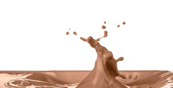 Kawałek napoju kakaowego na białym tle - Zdjęcie, obraz