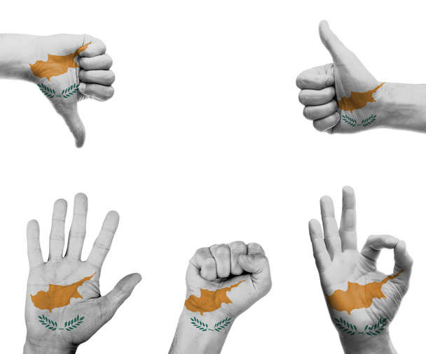 Juego de manos con la bandera de Chipre
 - Foto, Imagen