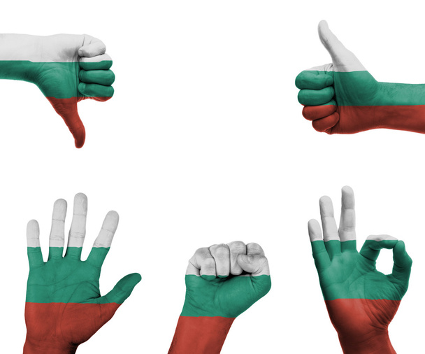 kézzel beállítani a Bulgária zászlaja - Fotó, kép