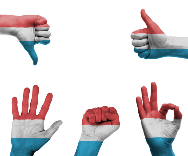 Hand set with the flag of Luxembourg - Photo, Image