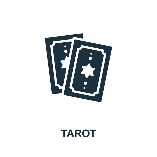 Tarot icoon. Monochroom eenvoudig element uit waarzeggerscollectie. Creative Tarot icoon voor webdesign, sjablonen, infographics en meer - Vector, afbeelding