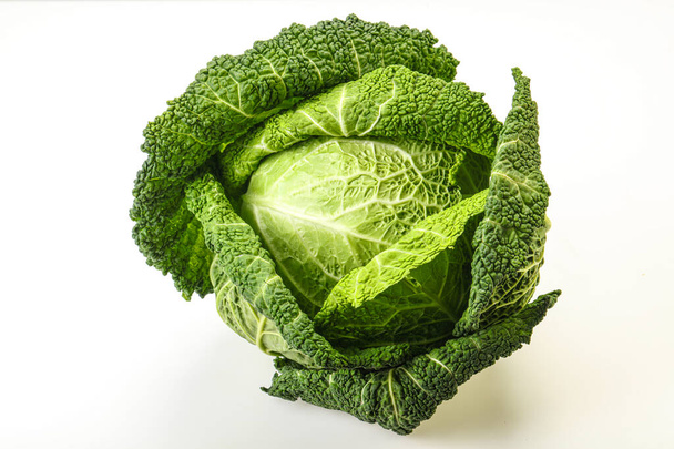 Organic Savoy Cabbage dietary for cooking - Fotoğraf, Görsel
