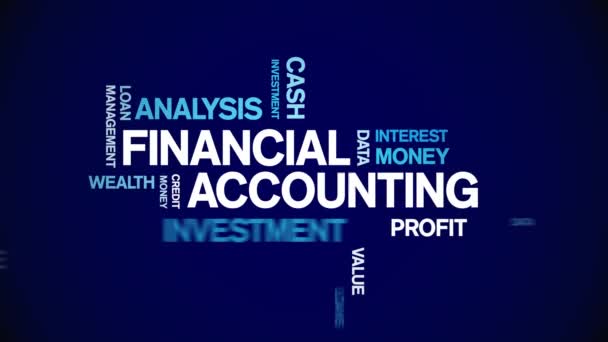 4k Financial Accounting Animated Tag Word Cloud, loop sem costura de animação de texto. - Filmagem, Vídeo