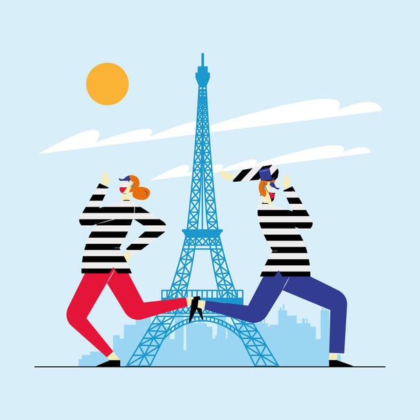 mimes couple characters - Vector, Image