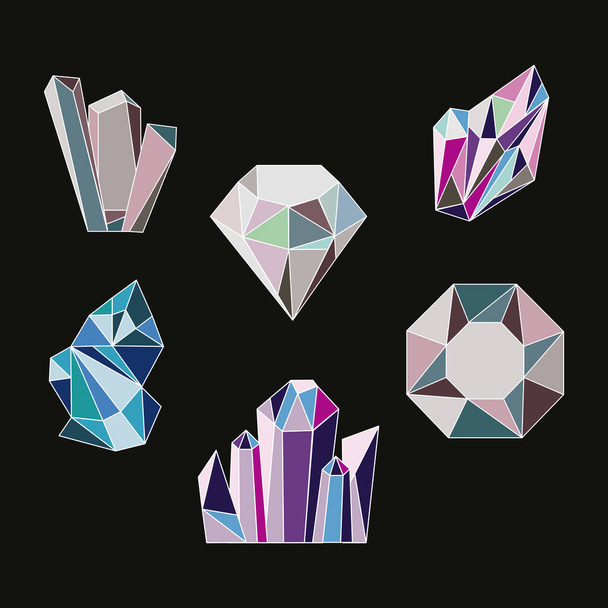cristallo sei gemme - Vettoriali, immagini