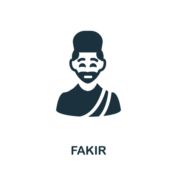 Icona di Fakir. Elemento semplice monocromatico della collezione di indovini. Icona Creative Fakir per web design, modelli, infografiche e altro ancora - Vettoriali, immagini