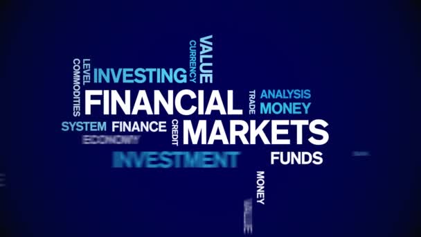 4k Financial Markets Animated Tag Word Cloud,Text Animation seamless loop. - Footage, Video