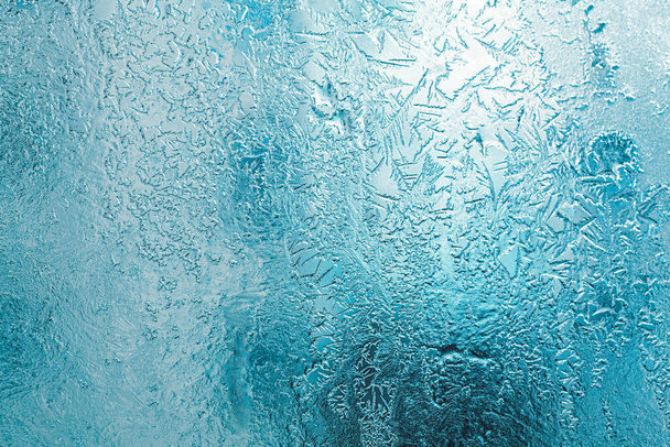 Frost pattern . Ice on the window . Winter texture - Photo, Image